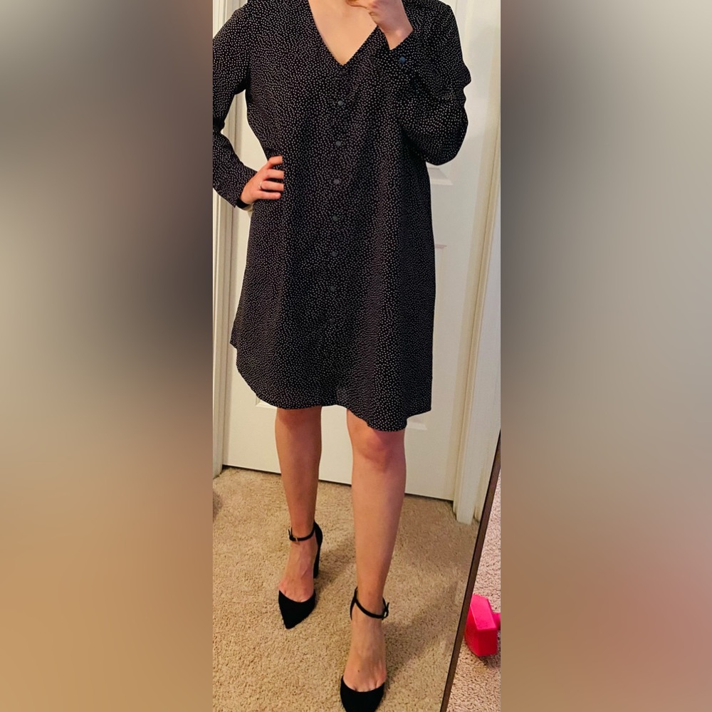 J Crew polka dot long sleeve dress